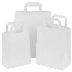 Cheap Paper Bags - Tree Saver White Carrier Bags (Qty:250)