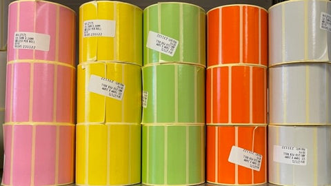 Label: Coloured - Size: 74 x 26mm - 250 per roll