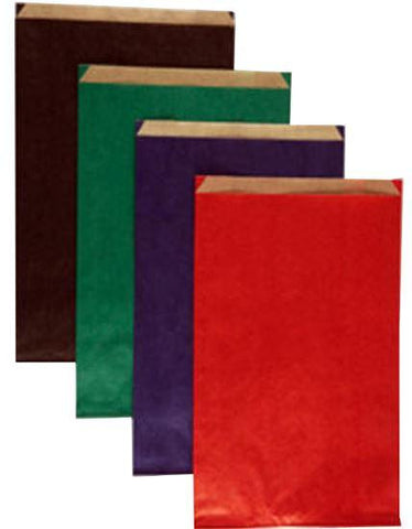 Coloured Ribbed Satchel - Paper Bag (100)