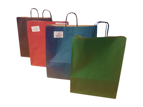 Paper Shopping Bags - Blue, Black, Green, & Red Colours - TopTwist Handles